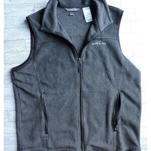 Eddie Bauer Polartec Fleece Full Zip Sleeveless Embroidered Hiking Vest Men's LG